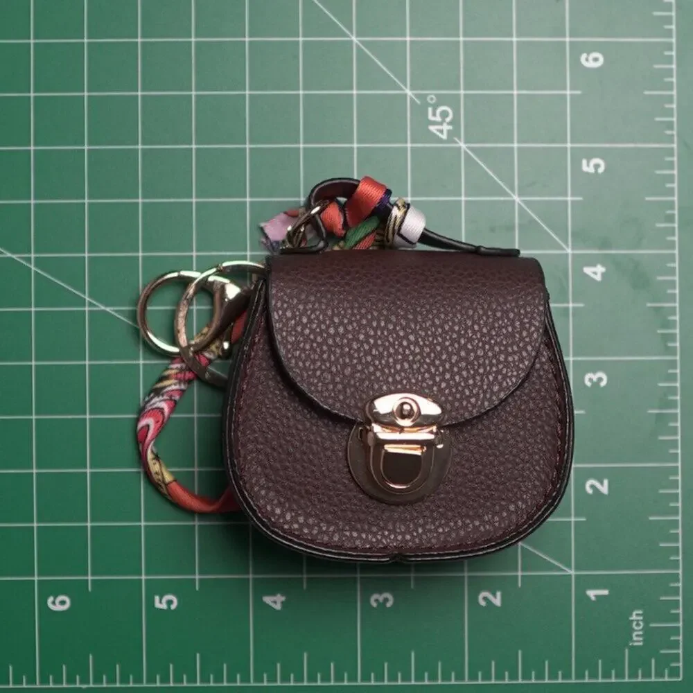 Mini Chocolate Bag Keychain Bag Charm, PU Leather Coin Purse Change Pouch, NWT